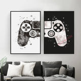 Video Game Prints Black White Posters Teen Boy Bedroom Decor