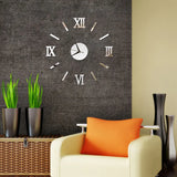 3D Acrylic Roman Numeral Wall Clock - Modern DIY Home Decor