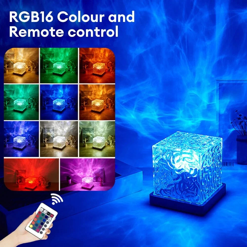 Rotating Projection Crystal Table Lamp