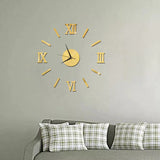 3D Acrylic Roman Numeral Wall Clock - Modern DIY Home Decor