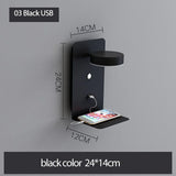 LED Wall Lights with Switch, USB Interface: Stylish Black and White Luminaire