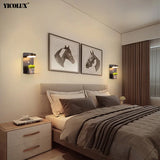 LED Wall Lights with Switch, USB Interface: Stylish Black and White Luminaire