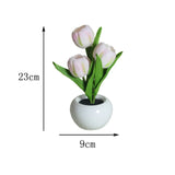 LED Simulation Tulip Flower Pot Lamp Indoor Decorative Table Lamp Tulip Flower Pot Ambient Night Light Home Decoration