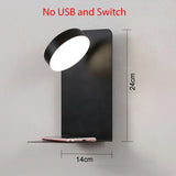 LED Wall Lights with Switch, USB Interface: Stylish Black and White Luminaire