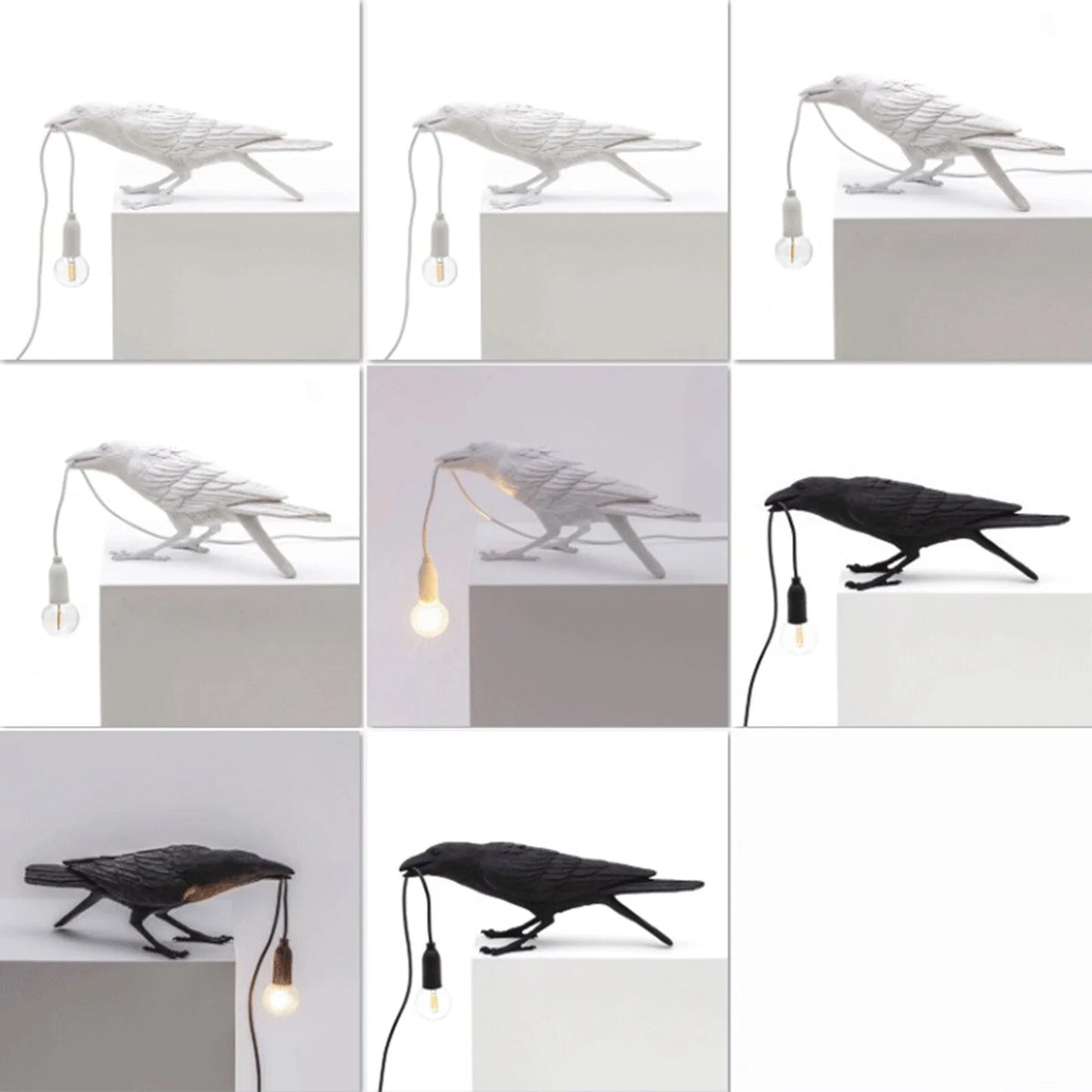 Two-Color Bird Movable Wall/Table Lamp: Eight Styles for Holiday DIY Decor