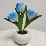 LED Simulation Tulip Flower Pot Lamp Indoor Decorative Table Lamp Tulip Flower Pot Ambient Night Light Home Decoration