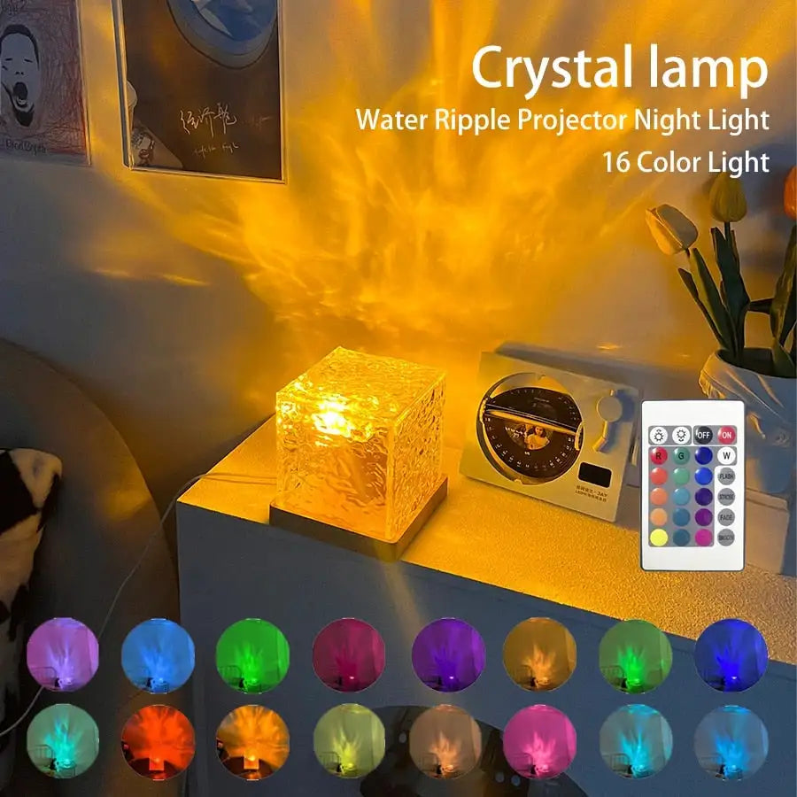 Rotating Projection Crystal Table Lamp