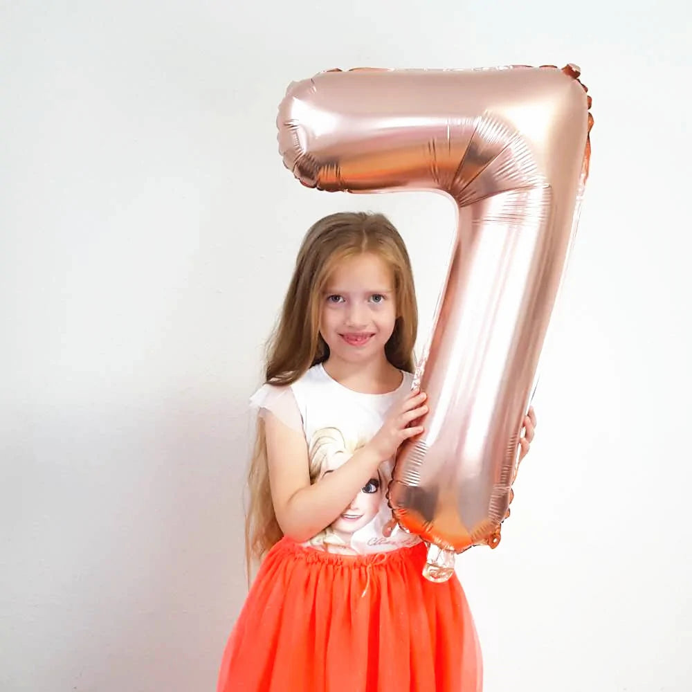 Rose Gold Number Balloon Party Decor