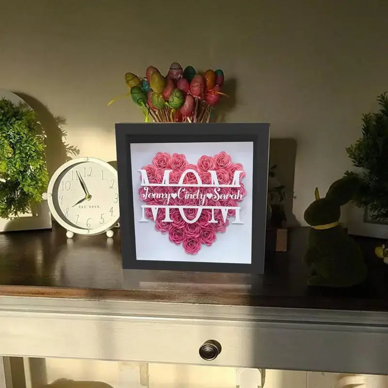 Wooden Flower Frame Display For Mother's Day Decor