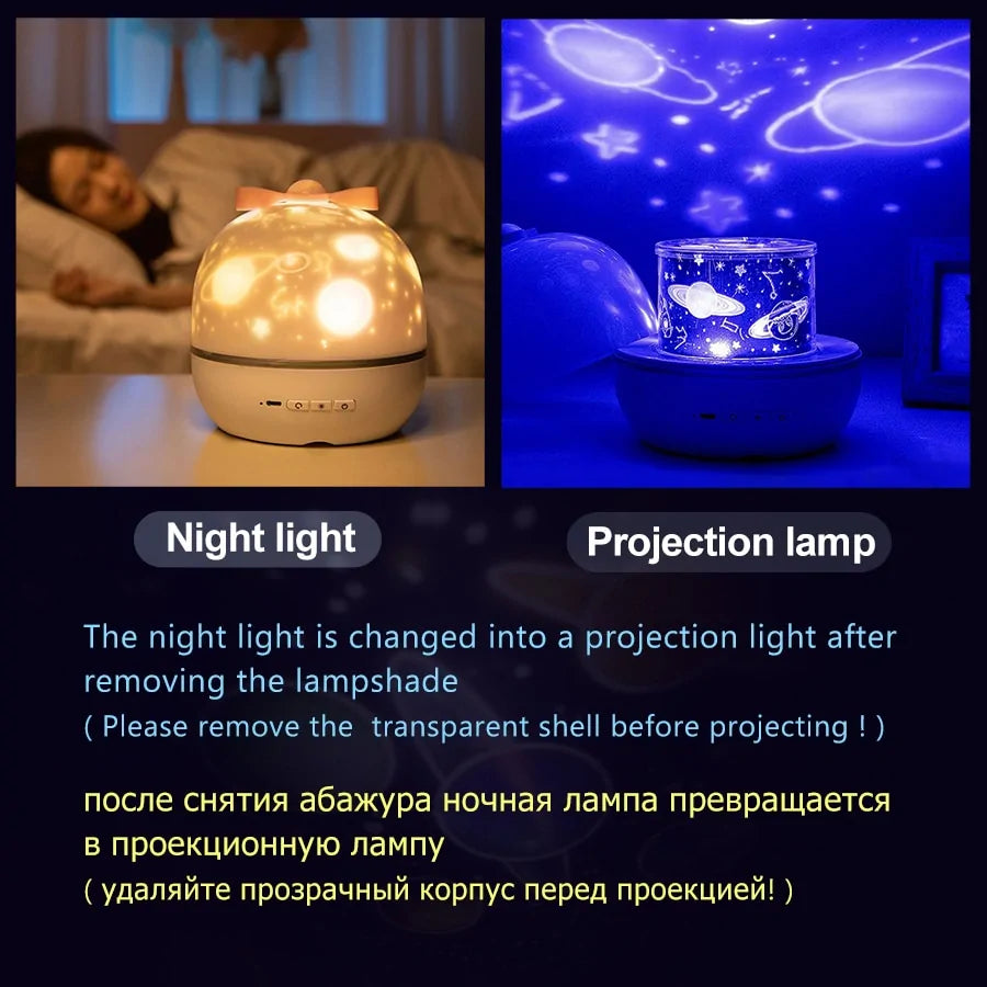 Starry Sky Rotate LED Night Light With Speaker