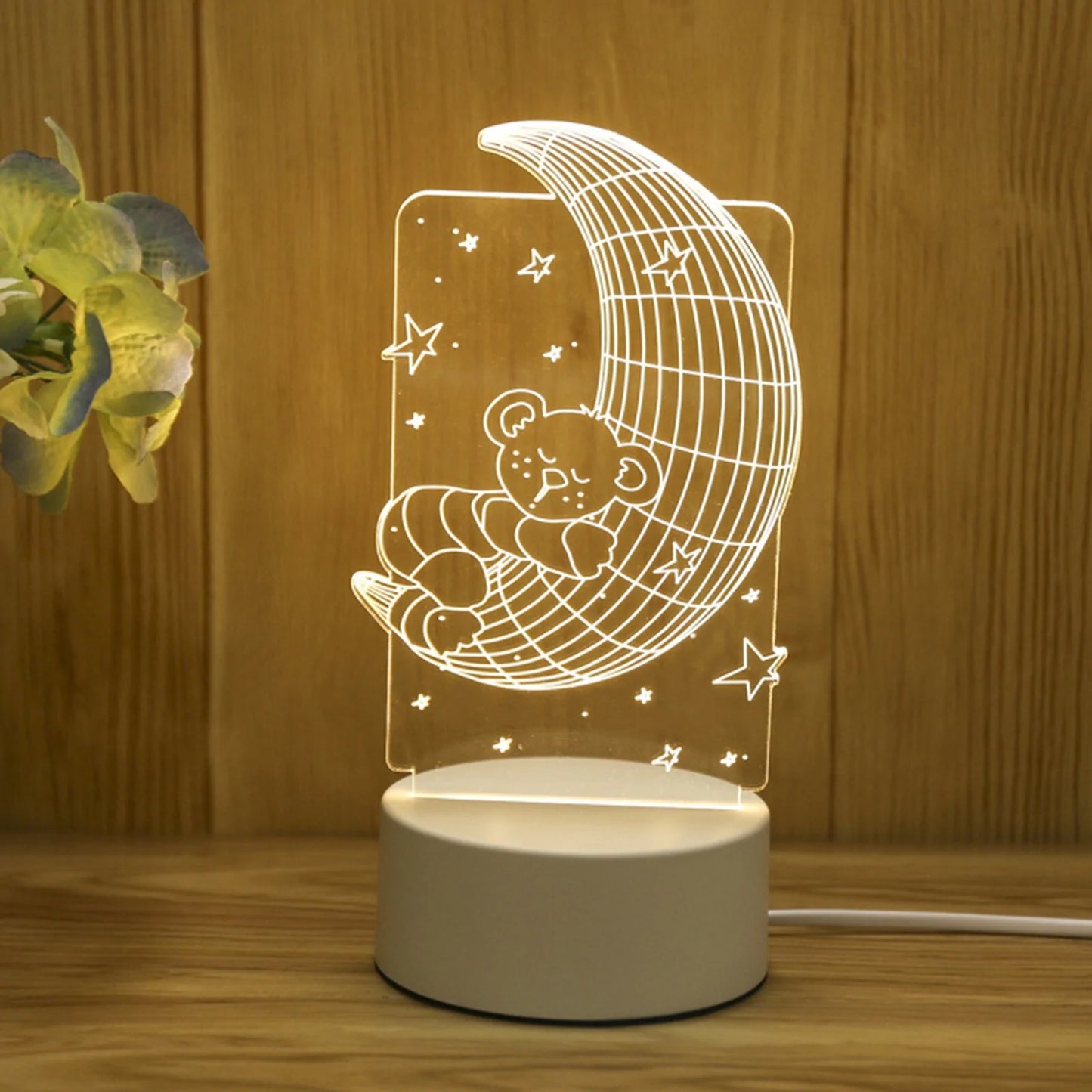 USB Acrylic 3D Night Light Lamp