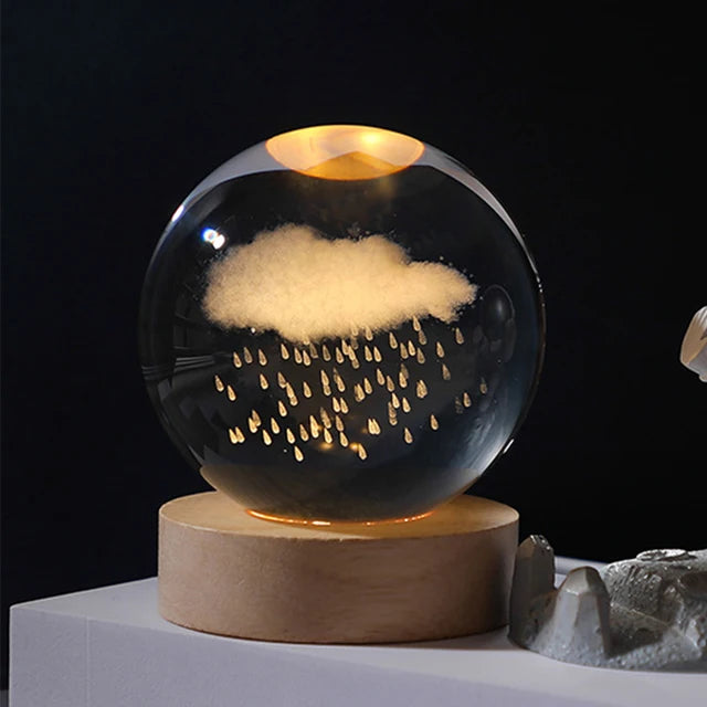 3D Moon Crystal Ball Night Light