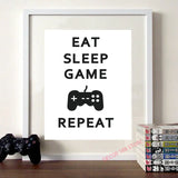 Video Game Prints Black White Posters Teen Boy Bedroom Decor