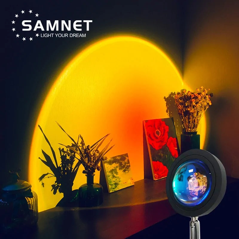 Sunset Projection Night Light: Galaxy Atmosphere Rainbow Lamp for Bedroom Decoration