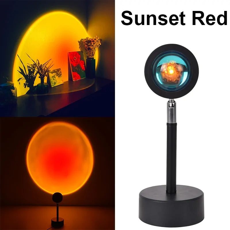 Sunset Projector Lamp: USB-Powered Colorful Atmosphere Night Light