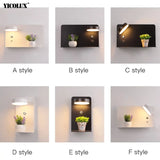 LED Wall Lights with Switch, USB Interface: Stylish Black and White Luminaire