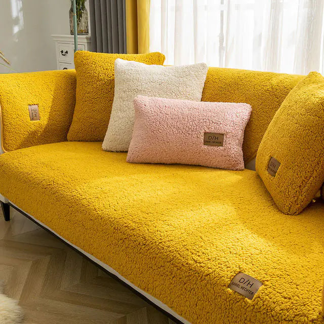 Modern Color Winter Lamb Wool Sofa Covers