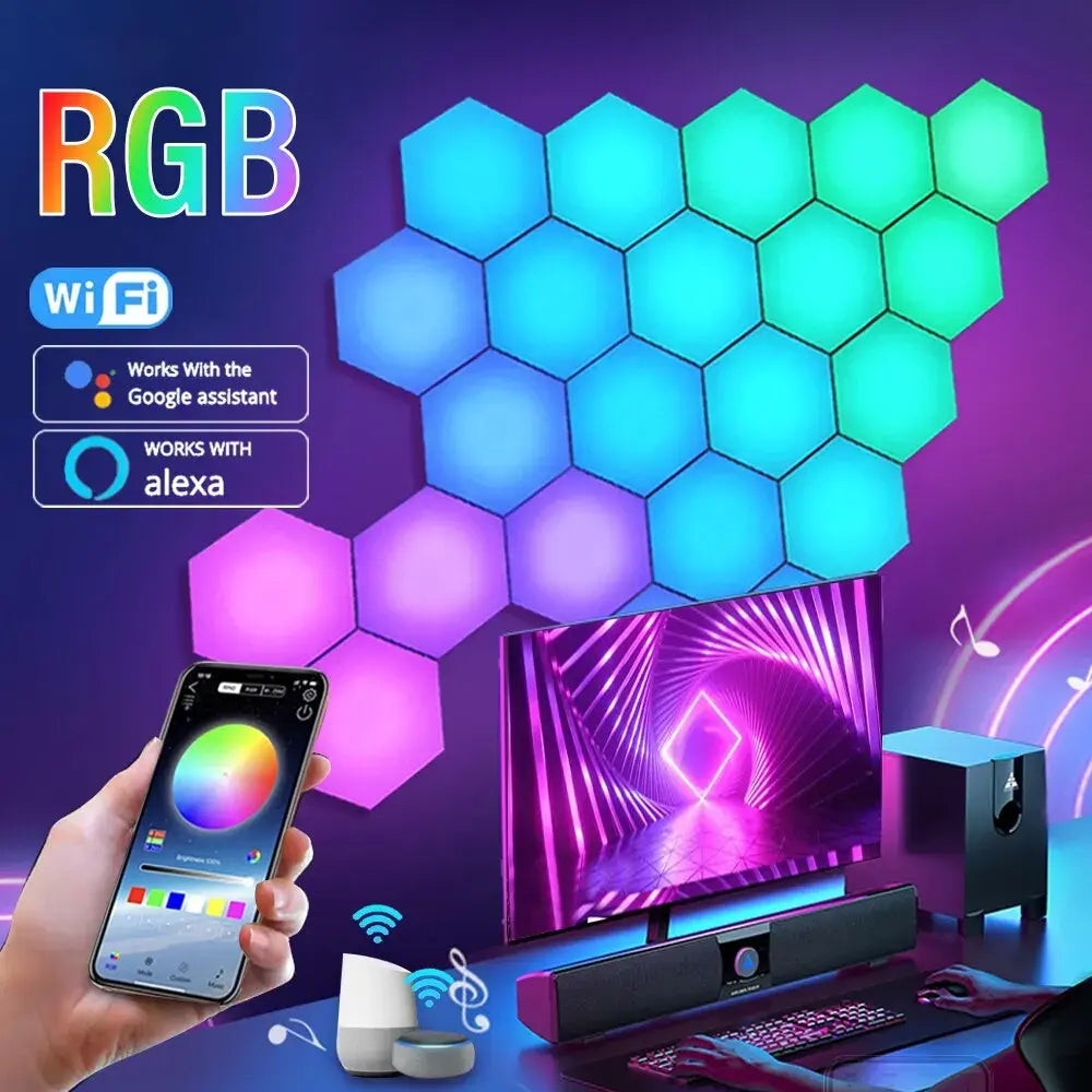 Hexagonal Smart RGB Wall Lamp