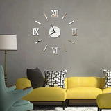 3D Acrylic Roman Numeral Wall Clock - Modern DIY Home Decor