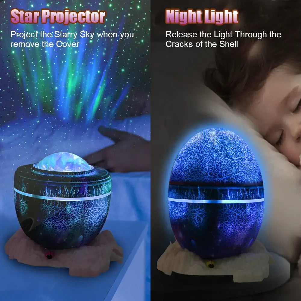 Starry Sky Dinosaur Egg Night Light Bluetooth Speaker