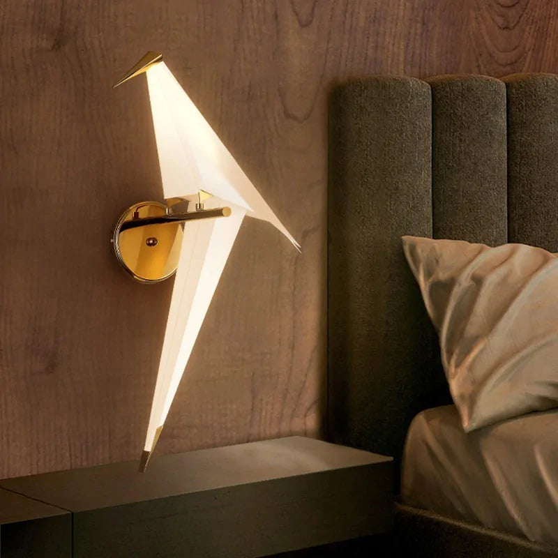 LED Origami Paper Crane Wall Lamp