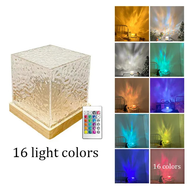 Crystal Lamp Water Ripple Projector Night Light