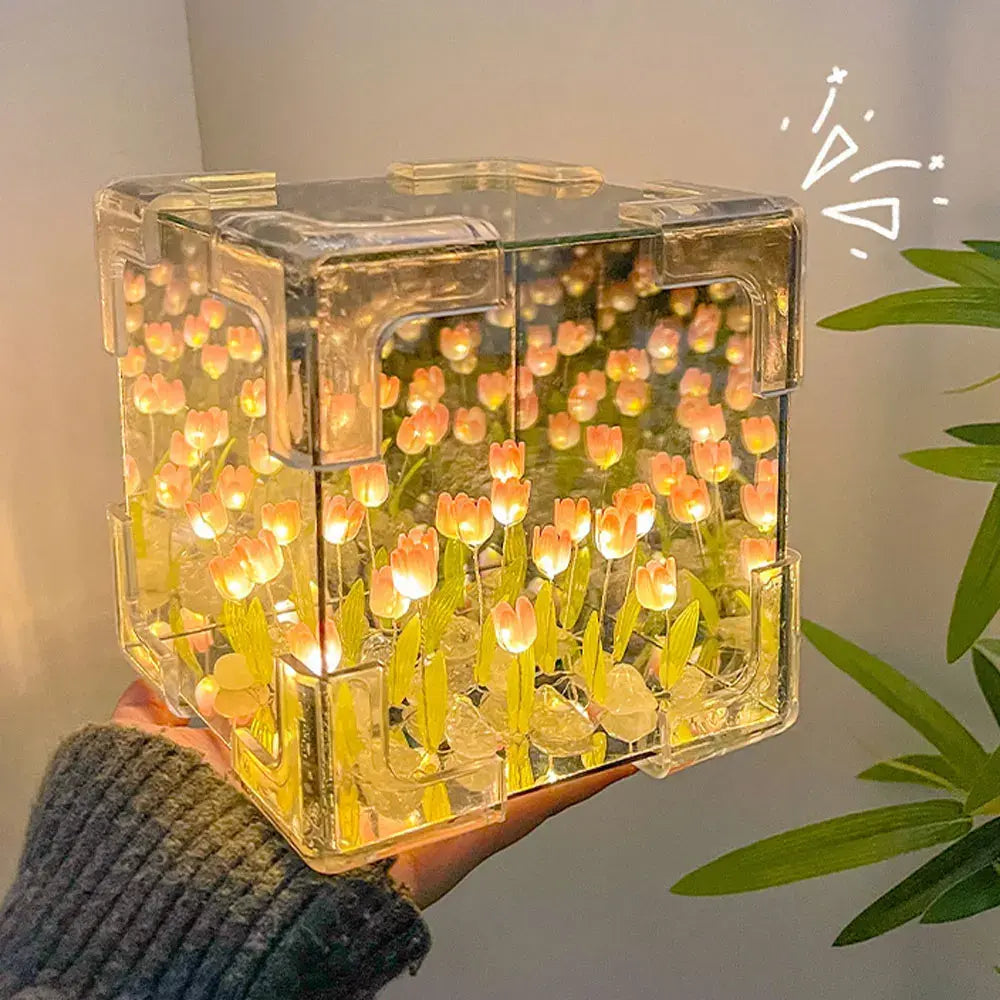 Nightlight Rubik's Cube Mirror Tulip