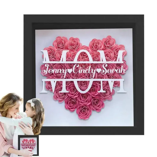 Wooden Flower Frame Display For Mother's Day Decor